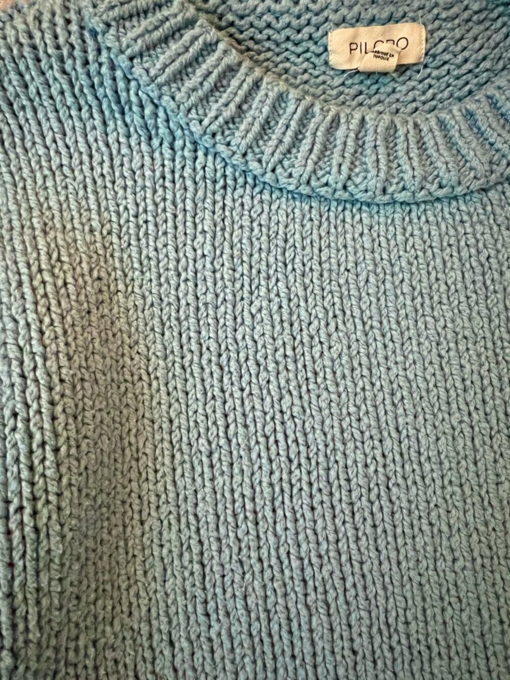 Pilcro Harlow Oversized Roll-Hem Sweater In Baby Blue Anthropologie XS - Picture 10 of 10